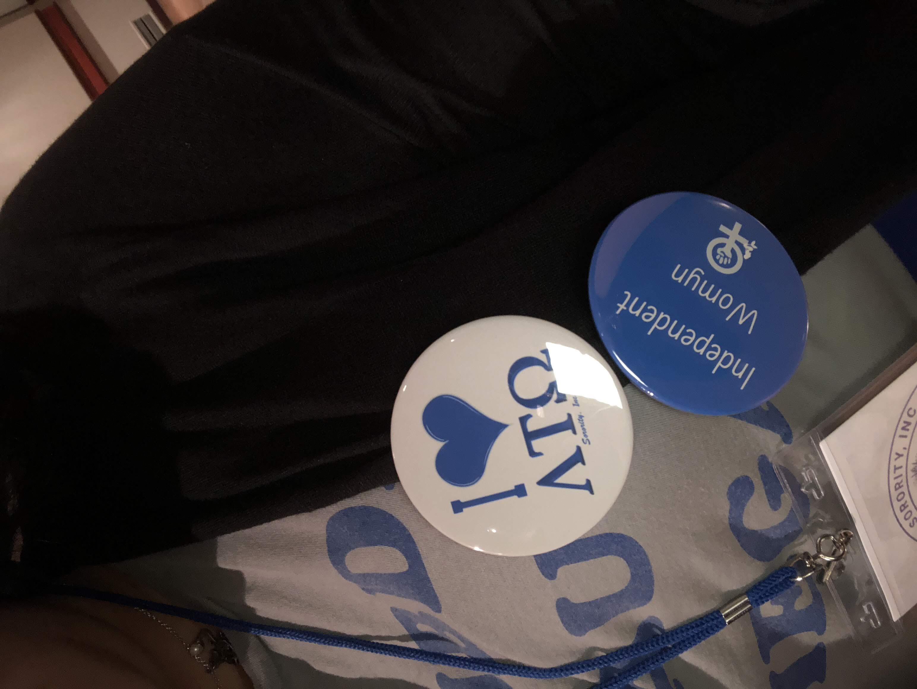 Our Chapter sister has her pins ready for the day of celebrating
