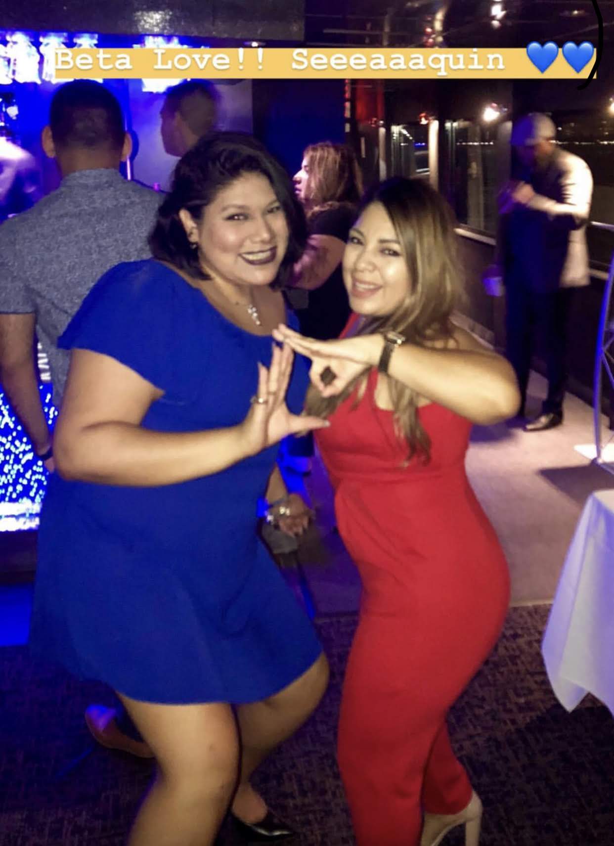 Our Beta sisters celebrating the night away.