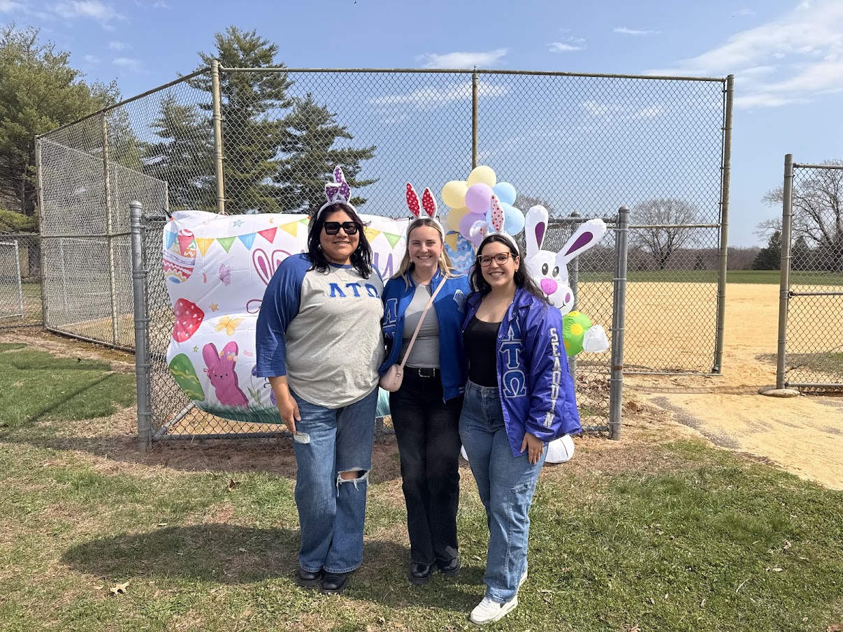 Bridget Claudia and Michelle supporting Central Professional chapter for their Easter Egg Hunt.